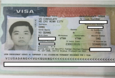 Visa bảo lãnh diện F4 - Đặng Quang Vũ
